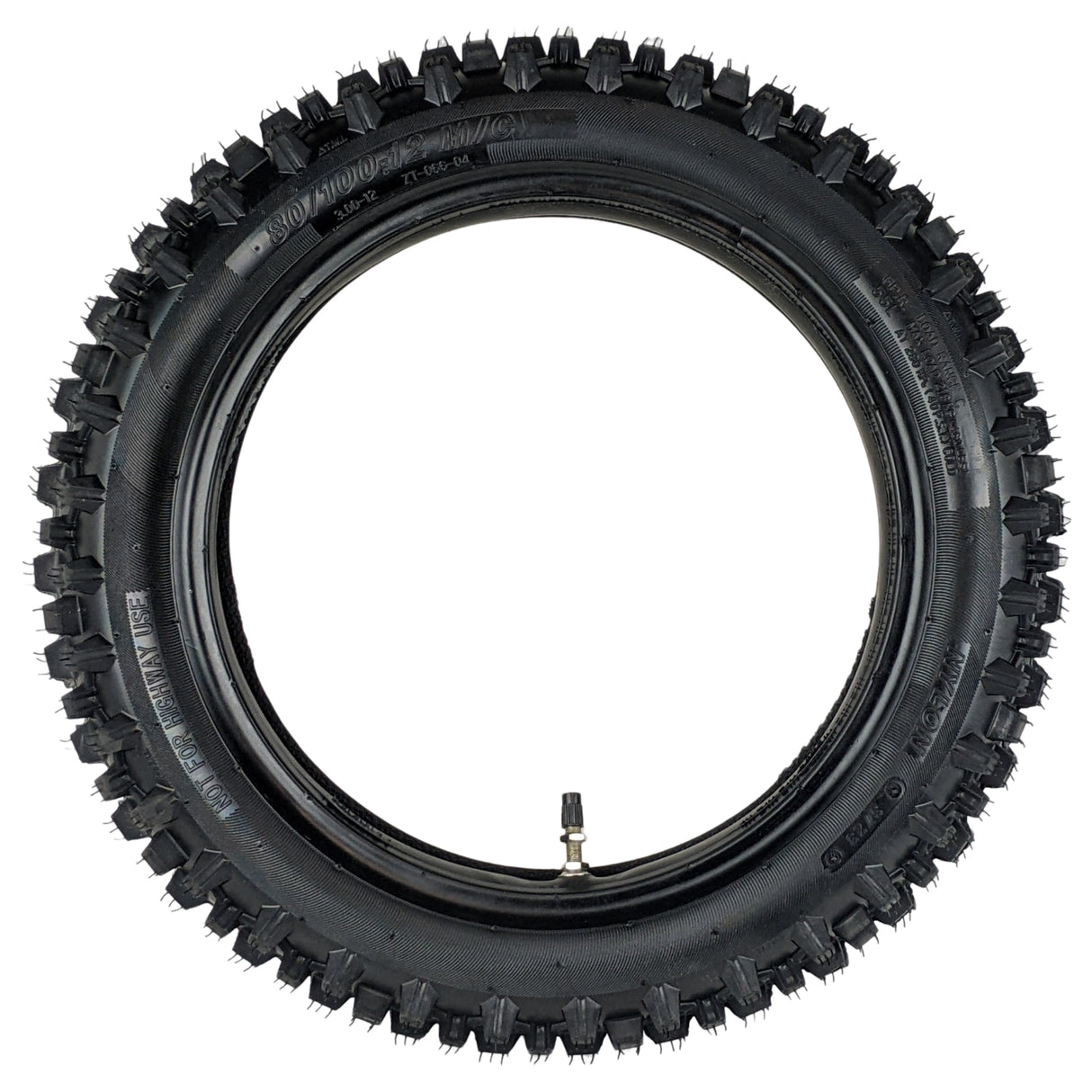 80/100-12 Rear Tire with 3.00-12 Inner Tube - for Off Road Motocross 90cc-125cc, CRF, SSR, SDG, CRF70, CRF110, XR70 Dirt Pit Bikes