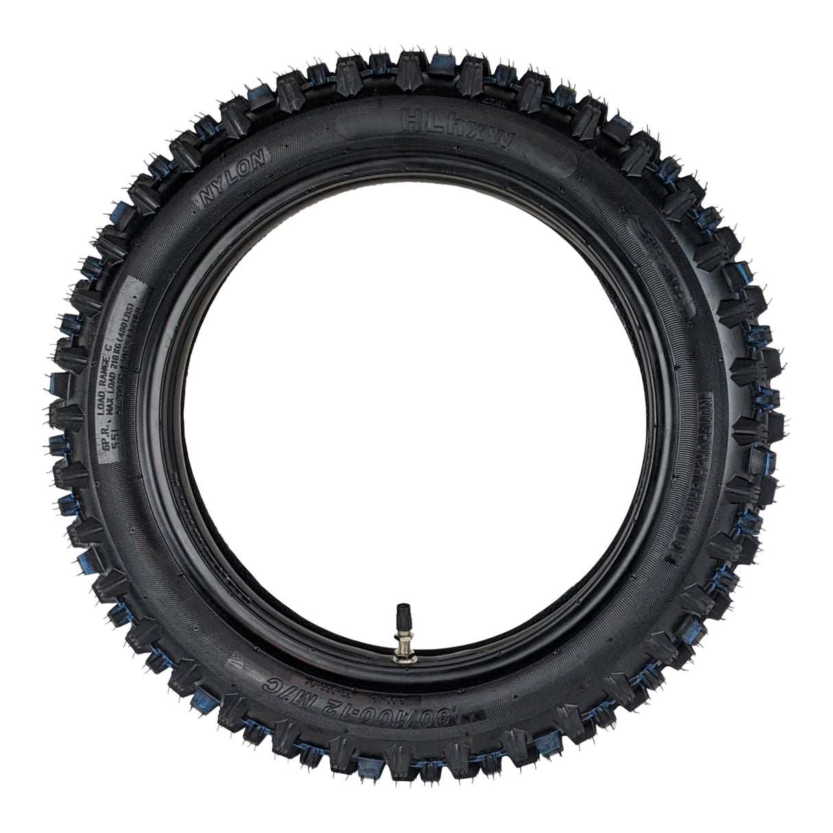 80/100-12 Rear Tire with 3.00-12 Inner Tube - for Off Road Motocross 90cc-125cc, CRF, SSR, SDG, CRF70, CRF110, XR70 Dirt Pit Bikes