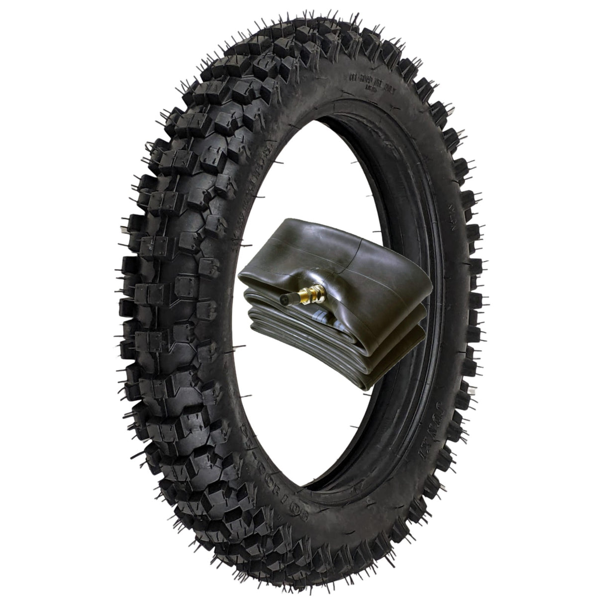 90/100-14 Rear Tire with 3.00-14 Inner Tube - for Off-Road Motocross 125cc-150cc Tao Tao, Apollo, Rfzx18, CRF80R, KLX125 Pit Dirt Bike
