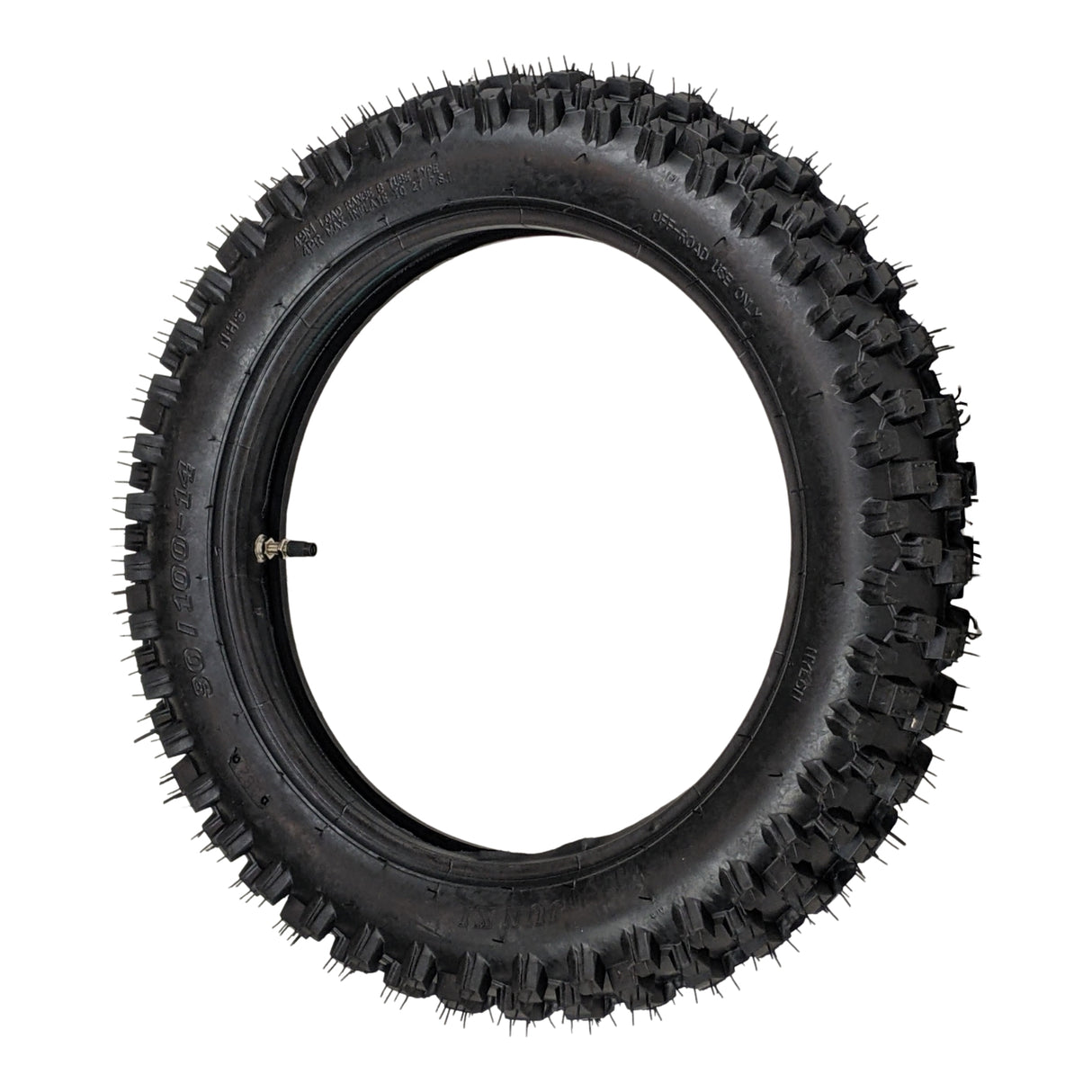 90/100-14 Rear Tire with 3.00-14 Inner Tube - for Off-Road Motocross 125cc-150cc Tao Tao, Apollo, Rfzx18, CRF80R, KLX125 Pit Dirt Bike