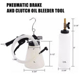 0.75 Liter Master Cylinder Air Pressure Fluid Bleed Tool Pneumatic Vacuum Brake and Clutch Bleeder Kit