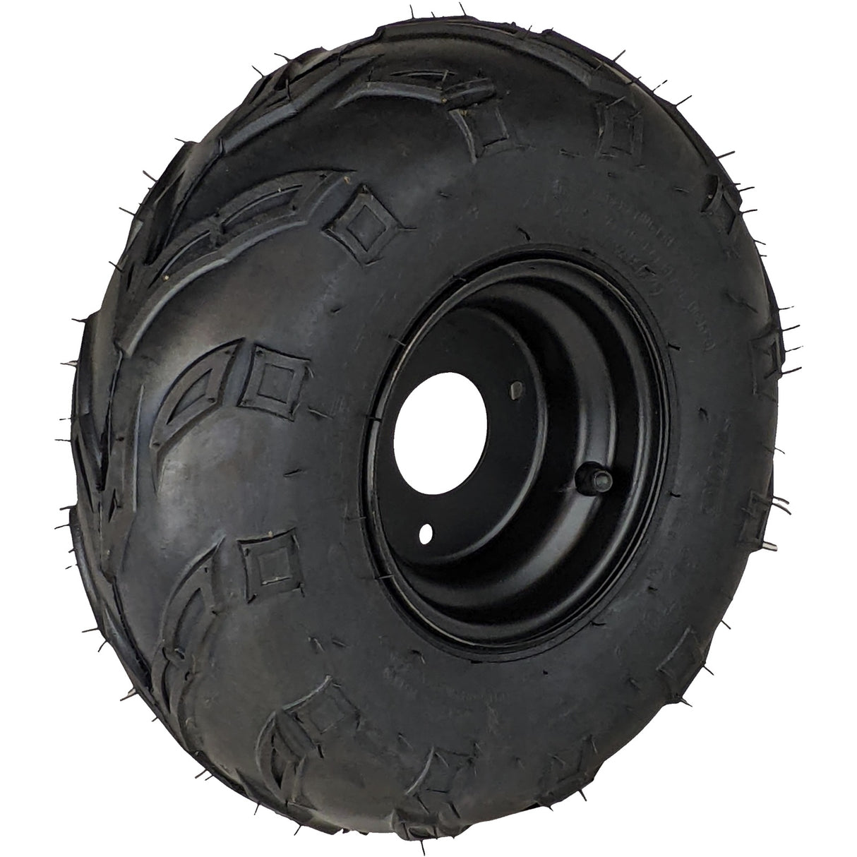 145x70-6 Tubeless ATV Tire with Wheel - Rim Left Pre-mounted Assembly - 3 Stud 78mm Stud Spacing - Compatible for 70cc, 90cc, 110cc, 125cc Off-Road, Go Kart, Buggy, ATV
