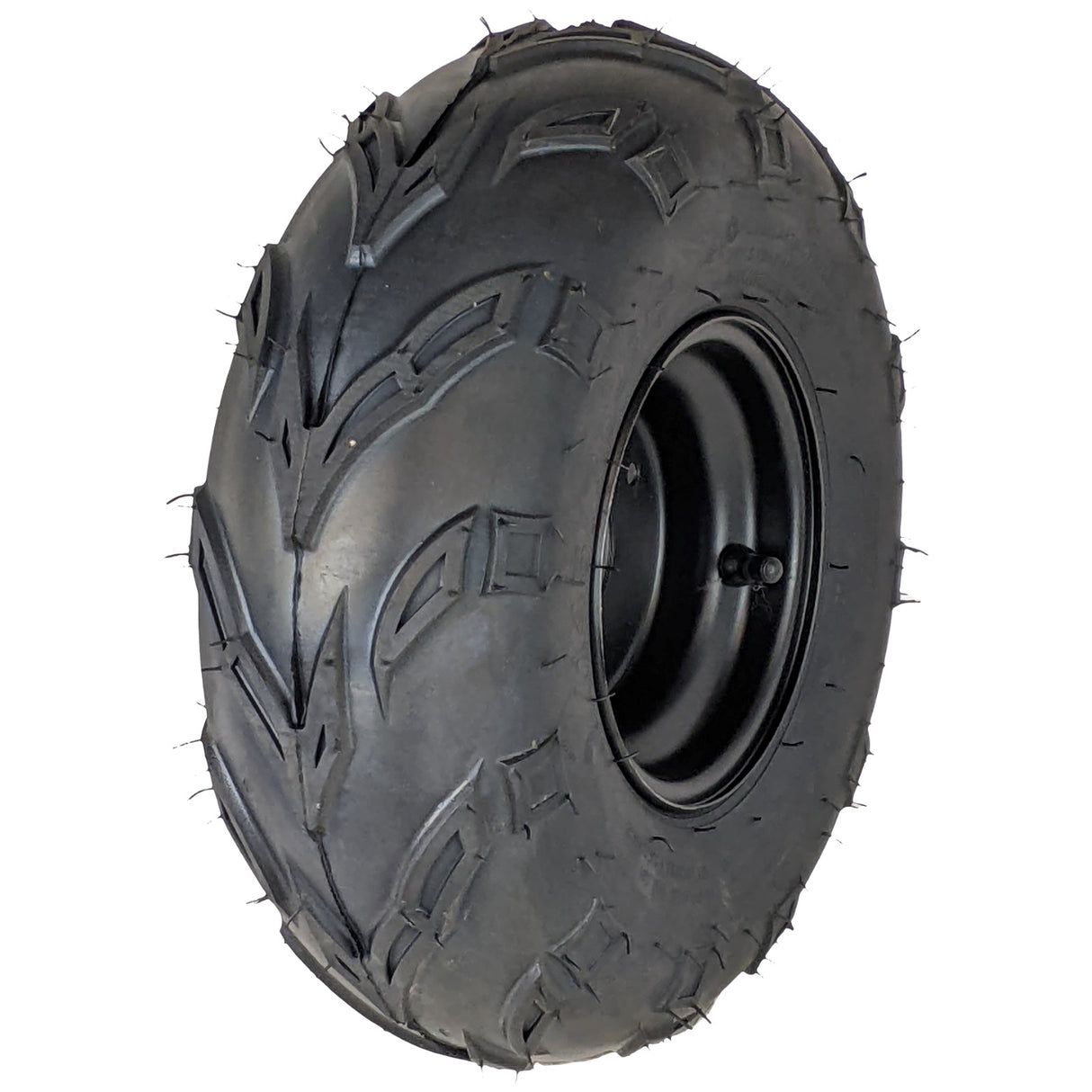 145x70-6 Tubeless ATV Tire with Wheel - Rim Left Pre-mounted Assembly - 3 Stud 78mm Stud Spacing - Compatible for 70cc, 90cc, 110cc, 125cc Off-Road, Go Kart, Buggy, ATV