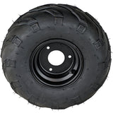 145x70-6 Tubeless ATV Tire with Wheel - Rim Left Pre-mounted Assembly - 3 Stud 78mm Stud Spacing - for 70cc, 90cc, 110cc, 125cc Off-Road, Go Kart, Buggy, ATV, Mini-bikes (4 Pcs)