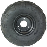 145x70-6 Tubeless ATV Tire with Wheel - Rim Left Pre-mounted Assembly - 3 Stud 78mm Stud Spacing - Compatible for 70cc, 90cc, 110cc, 125cc Off-Road, Go Kart, Buggy, ATV