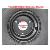 145x70-6 Tubeless ATV Tire with Wheel Rim Right Pre-mounted Assembly - 3 Stud 78mm Stud Spacing - for 70cc, 90cc, 110cc, 125cc Off-Road, Go Kart, Buggy, ATV, Mini-bikes, Quad Bike