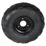 145x70-6 Tubeless ATV Tire with Wheel Rim Right Pre-mounted Assembly - 3 Stud 78mm Stud Spacing - for 70cc, 90cc, 110cc, 125cc Off-Road, Go Kart, Buggy, ATV, Mini-bikes, Quad Bike