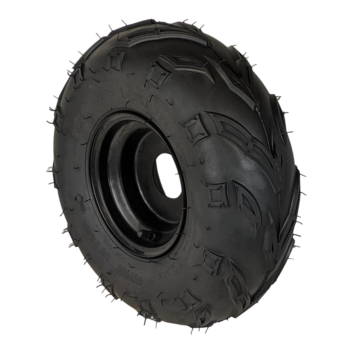 145x70-6 Tubeless ATV Tire with Wheel Rim Right Pre-mounted Assembly - 3 Stud 78mm Stud Spacing - for 70cc, 90cc, 110cc, 125cc Off-Road, Go Kart, Buggy, ATV, Mini-bikes, Quad Bike