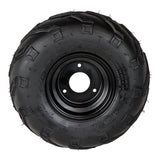 145x70-6 Tubeless ATV Tire with Wheel Rim Right Pre-mounted Assembly - 3 Stud 78mm Stud Spacing - for 70cc, 90cc, 110cc, 125cc Off-Road, Go Kart, Buggy, ATV, Mini-bikes, Quad Bike