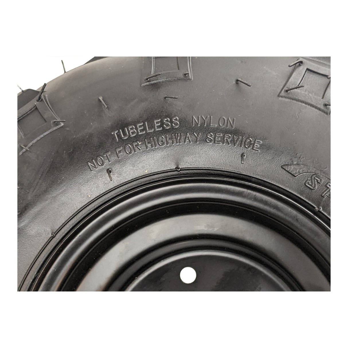 145x70-6 Tubeless ATV Tire with Wheel Rim Right Pre-mounted Assembly - 3 Stud 78mm Stud Spacing - for 70cc, 90cc, 110cc, 125cc Off-Road, Go Kart, Buggy, ATV, Mini-bikes, Quad Bike