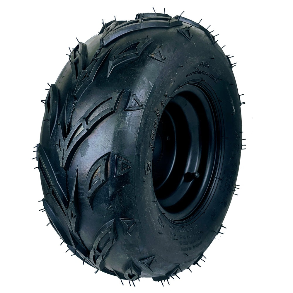 RedCap 16x8-7 Tubeless Tire with Wheel Rim Assembly Front Rear Wheel, 7x4.5" 3 Bolt Rim Spacing 70mm for 50cc, 70cc, 90cc, 110cc, 125cc TaoTao, Baja Sprinter, Mudhawk, Coleman ATVs Go-Karts - (Left)