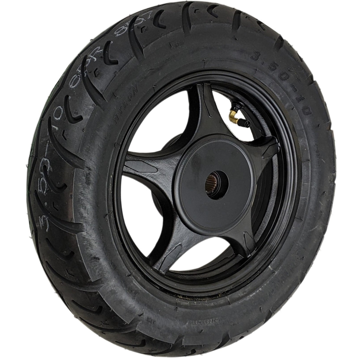 10" 2.15x10 Rear Wheel & Tire 3.50-10 Set 50cc Scooters - 5 Spoke Black