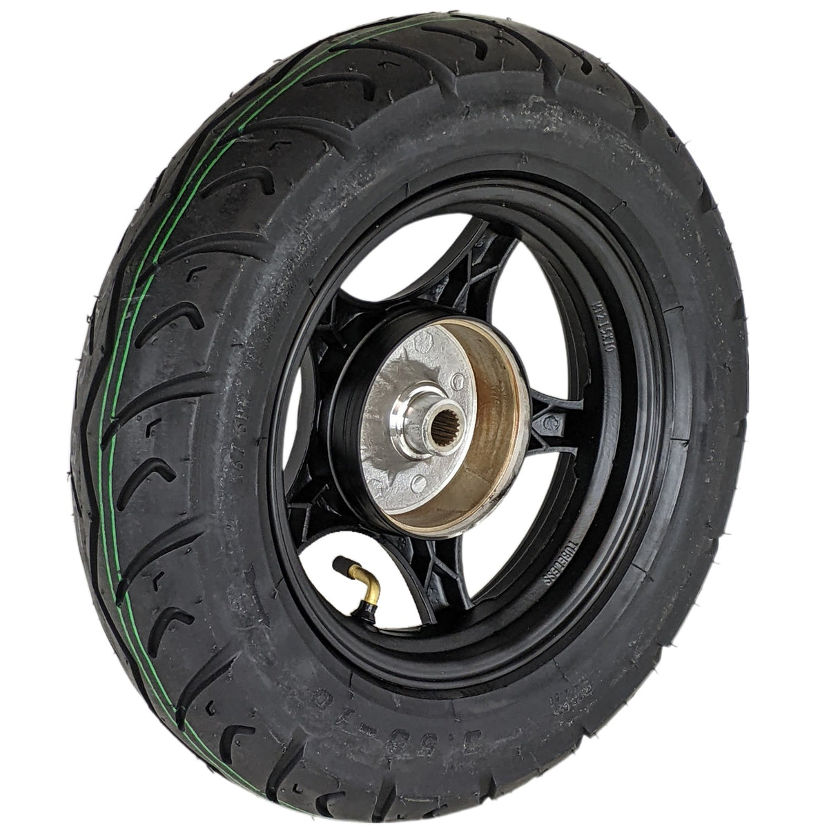 10" 2.15x10 Rear Wheel & Tire 3.50-10 Set 50cc Scooters - 5 Spoke Black