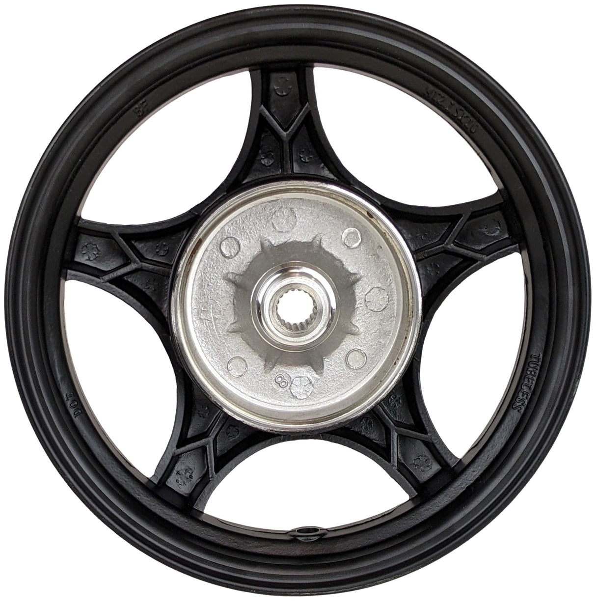 Rear Wheel Rims 50cc Scooters - 10" 2.50x10 Premium 5 Spoke Black Rim Wheel