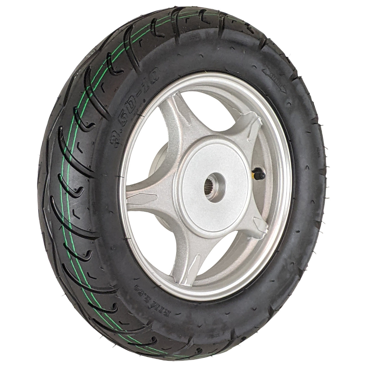 10" Inch Rear Wheel & 3.5-10 Tire Assembly for 50cc Scooter MopedÂ Vittacci Amigo Beemer 50 Yongfuo YN50QT-8 GY6 139QMB