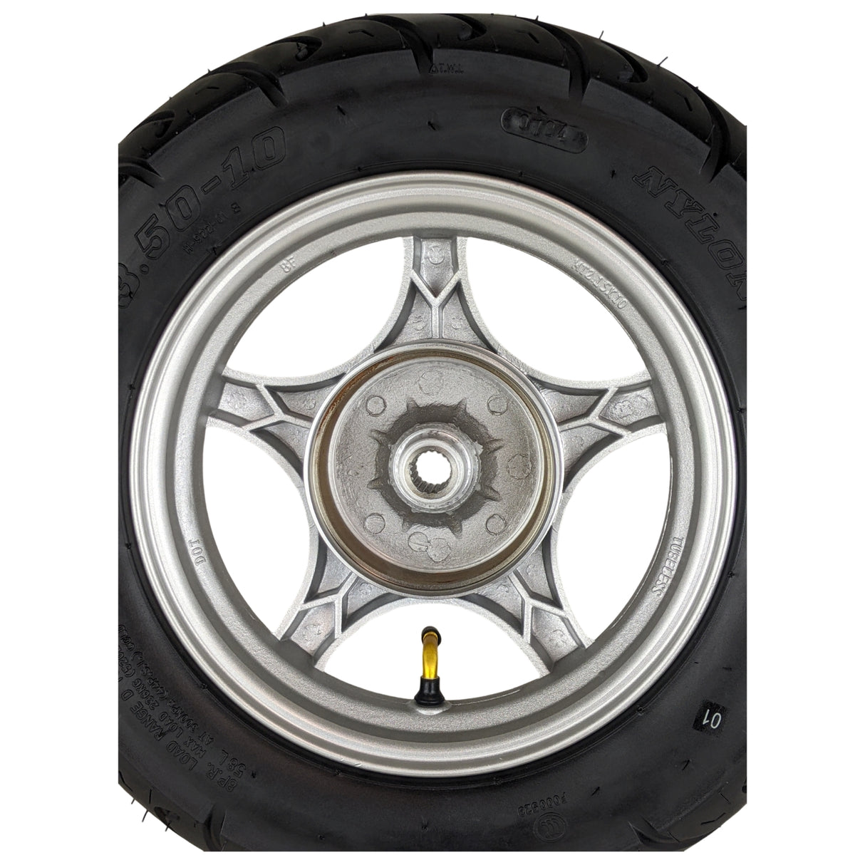 10" Inch Rear Wheel & 3.5-10 Tire Assembly for 50cc Scooter MopedÂ Vittacci Amigo Beemer 50 Yongfuo YN50QT-8 GY6 139QMB
