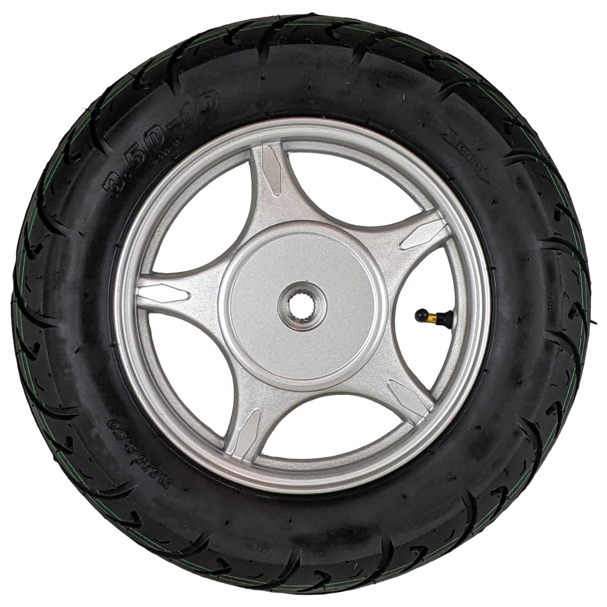10" Inch Rear Wheel & 3.5-10 Tire Assembly for 50cc Scooter MopedÂ Vittacci Amigo Beemer 50 Yongfuo YN50QT-8 GY6 139QMB