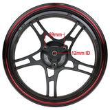 13" Front Rim Wheel with 3-Bolt Holes Pattern - MT 3.50x13 - Aluminum Rims 5 Spoke Design - for Gy6 Taotao Quantum 150 Scooters (Black & Red)