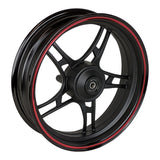 13" Front Rim Wheel with 3-Bolt Holes Pattern - MT 3.50x13 - Aluminum Rims 5 Spoke Design - for Gy6 Taotao Quantum 150 Scooters (Black & Red)