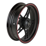 13" Front Rim Wheel with 3-Bolt Holes Pattern - MT 3.50x13 - Aluminum Rims 5 Spoke Design - for Gy6 Taotao Quantum 150 Scooters (Black & Red)