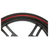 13" Front Rim Wheel with 3-Bolt Holes Pattern - MT 3.50x13 - Aluminum Rims 5 Spoke Design - for Gy6 Taotao Quantum 150 Scooters (Black & Red)