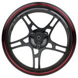 13" Front Rim Wheel with 3-Bolt Holes Pattern - MT 3.50x13 - Aluminum Rims 5 Spoke Design - for Gy6 Taotao Quantum 150 Scooters (Black & Red)