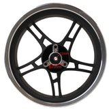 Front Wheel Rim - Tire Rim 13 Inch Mt3.50x13 for Gy6 Scooters - Sleek Black Aluminum Rims 5 Spoke Design