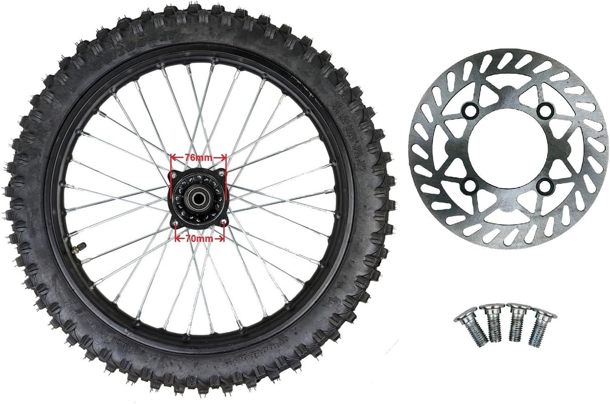 14" Front Wheel Rim Tire 60/100-14 12mm Axle Pit Older Dirt Bike 110cc 125cc SSR