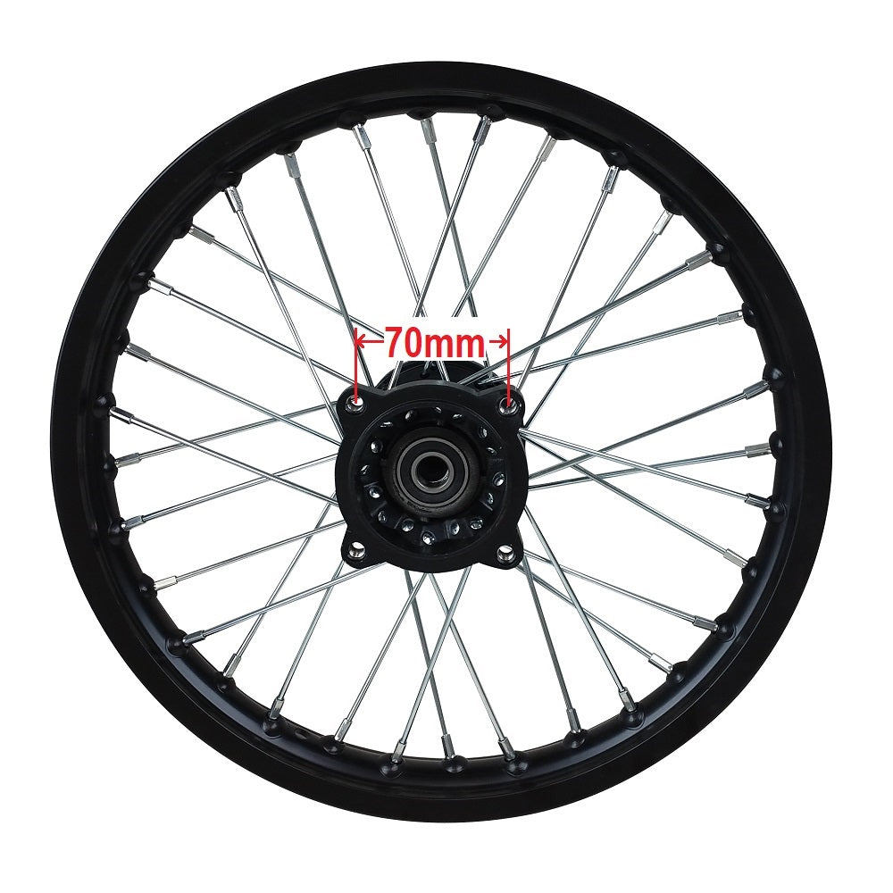 Wheel Rim - Front - 14" 15mm ID - Steel Black