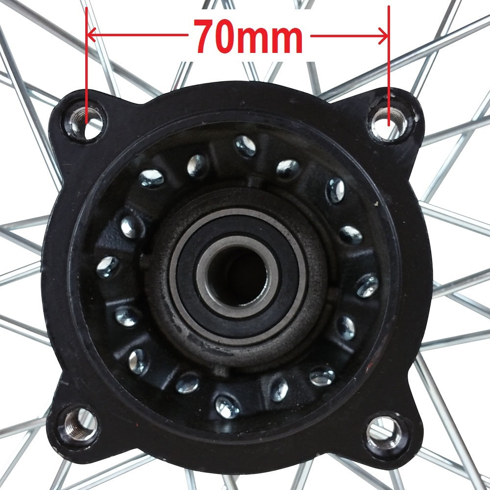 Wheel Rim - Front - 14" 15mm ID - Steel Black