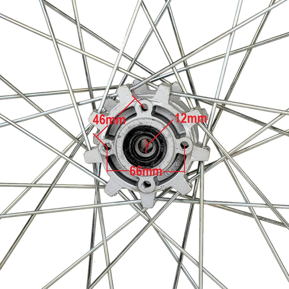 Wheel Rim - Front - 17" x 1.6" - 12mm ID Aluminum -  Dirt Bike
