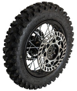 Wheel Rim Assembly - Rear - 10" Steel 15mm ID - Version Hub C - BLACK with Rotor, Sprocket, Tire and Tube