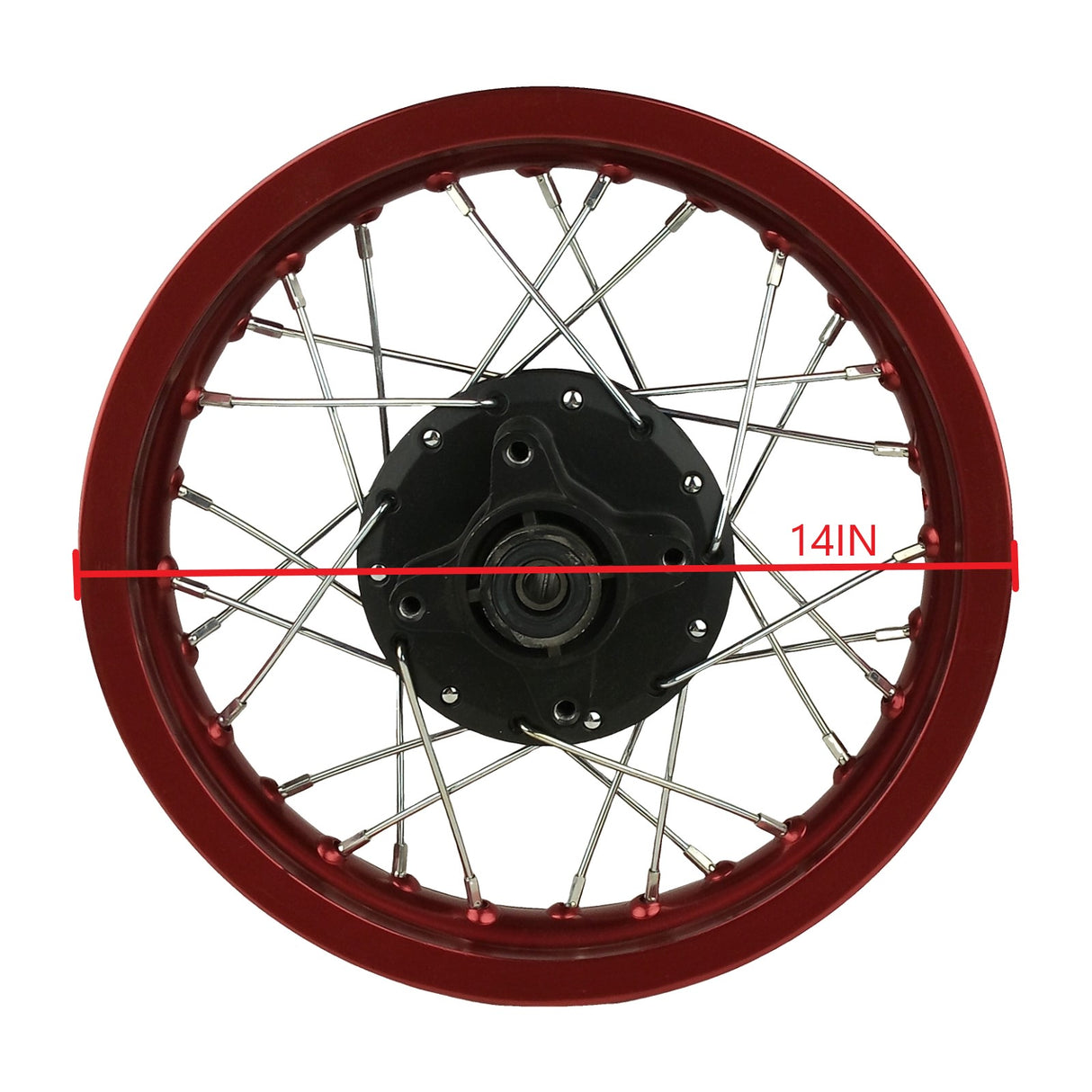 12" x 1.60 Front Wheel Rim Kit 32 Spokes for SSR SDG KC CRF 50cc-125cc Pit Bike - RED