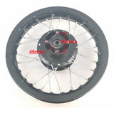 Wheel Rim - Front - 12" x 1.60 - 12mm ID - 32 Spokes Aluminum BLACK