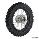 12" Rear Wheel 12mm Axle Hole - Sprocket, Rotor Tire & Tube Preinstalled