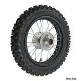 12" Rear Wheel 12mm Axle Hole - Sprocket, Rotor Tire & Tube Preinstalled