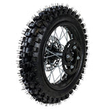 Wheel Rim Assembly - Rear - 12" Steel 15mm ID - Version Hub C - BLACK with Rotor, Sprocket, Tire and Tube