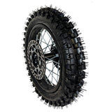 Wheel Rim Assembly - Rear - 12" Steel 15mm ID - Version Hub C - BLACK with Rotor, Sprocket, Tire and Tube