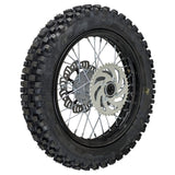 14" Rear Wheel 12mm Axle Hub  - Dirt bike Rims, Sprocket, Rear Rotor, and Rear Axle
