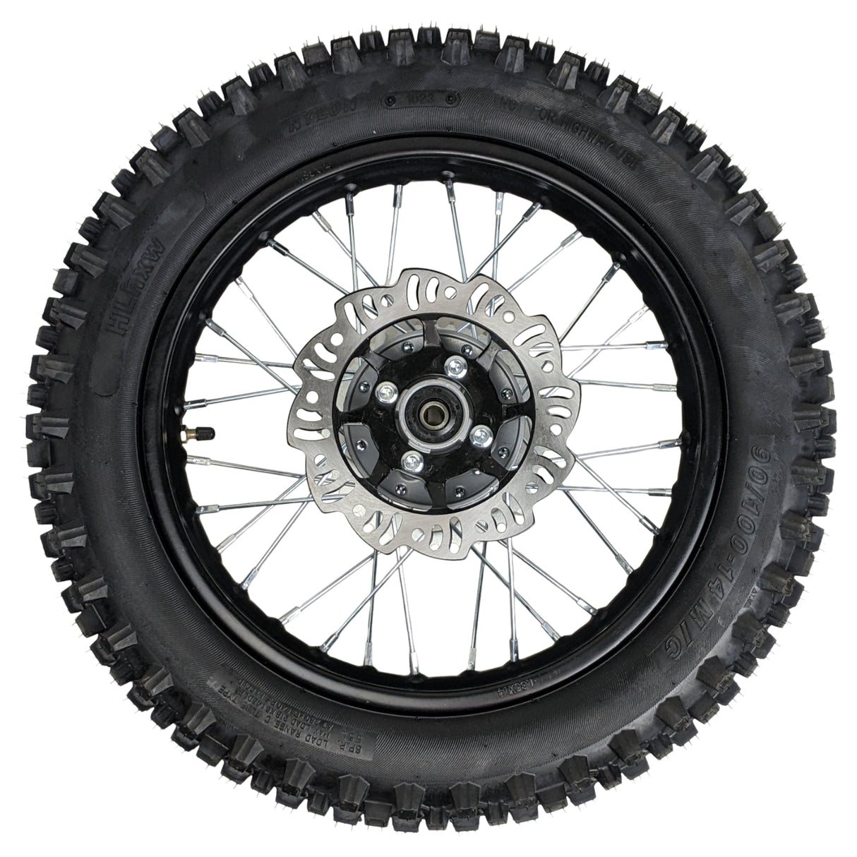 14" Rear Wheel 12mm Axle Hub  - Dirt bike Rims, Sprocket, Rear Rotor, and Rear Axle