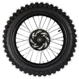 Wheel Rim Assembly - Rear - 16" Steel 15mm ID - Version Hub C - BLACK with Rotor, Sprocket, Tire and Tube