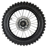 Wheel Rim Assembly - Rear - 16" Steel 15mm ID - Version Hub C - BLACK with Rotor, Sprocket, Tire and Tube
