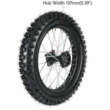Wheel Rim Assembly - Rear - 16" Steel 15mm ID - Version Hub C - BLACK with Rotor, Sprocket, Tire and Tube