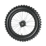 Wheel Rim Assembly - Rear - 16" Steel 15mm ID - Version Hub C - BLACK with Tire and Tube
