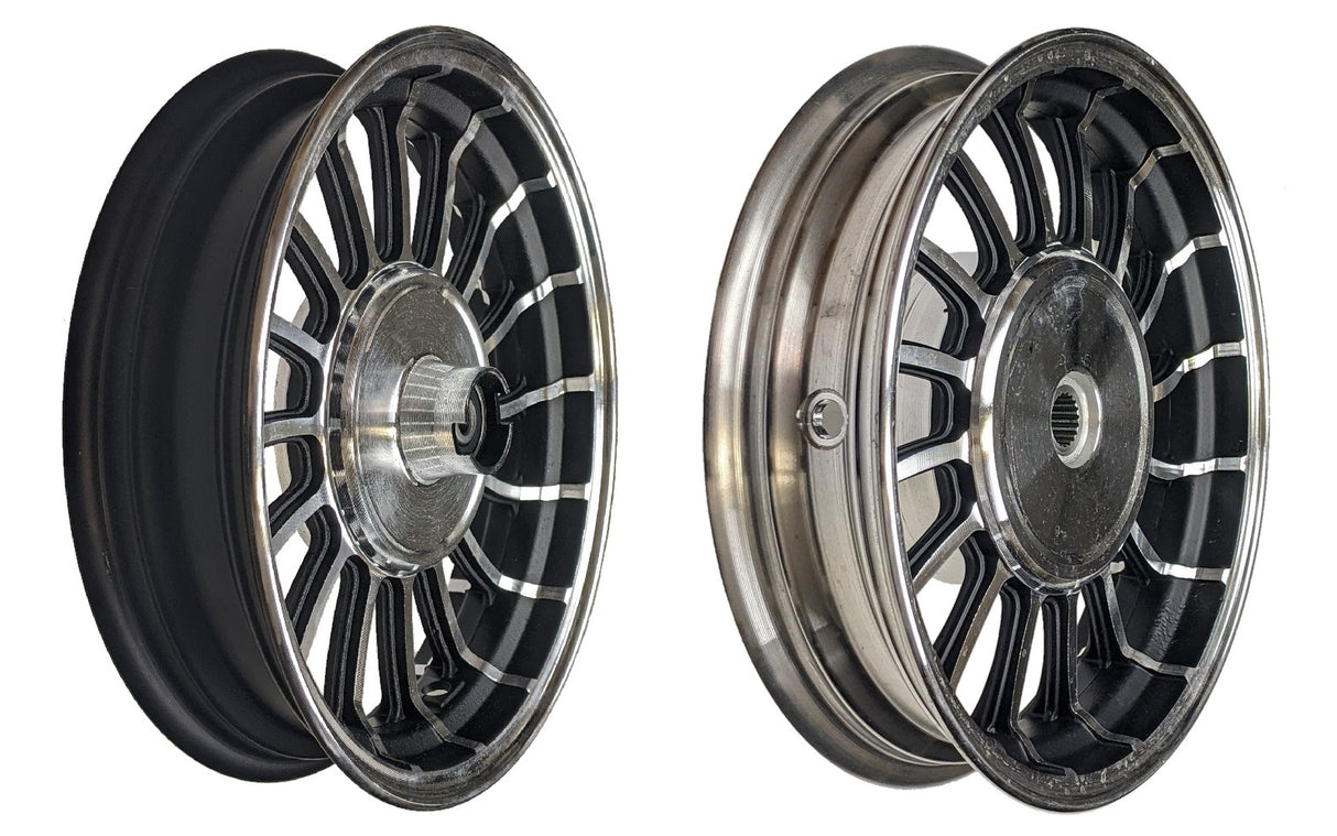 10" 2.15x10 Front & 2.50x10 Rear Aluminum Wheel Rim Set for 50cc Scooters
