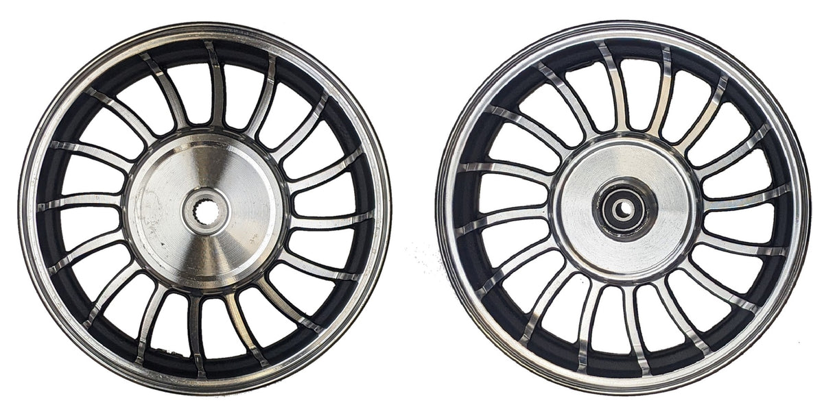 10" 2.15x10 Front & 2.50x10 Rear Aluminum Wheel Rim Set for 50cc Scooters