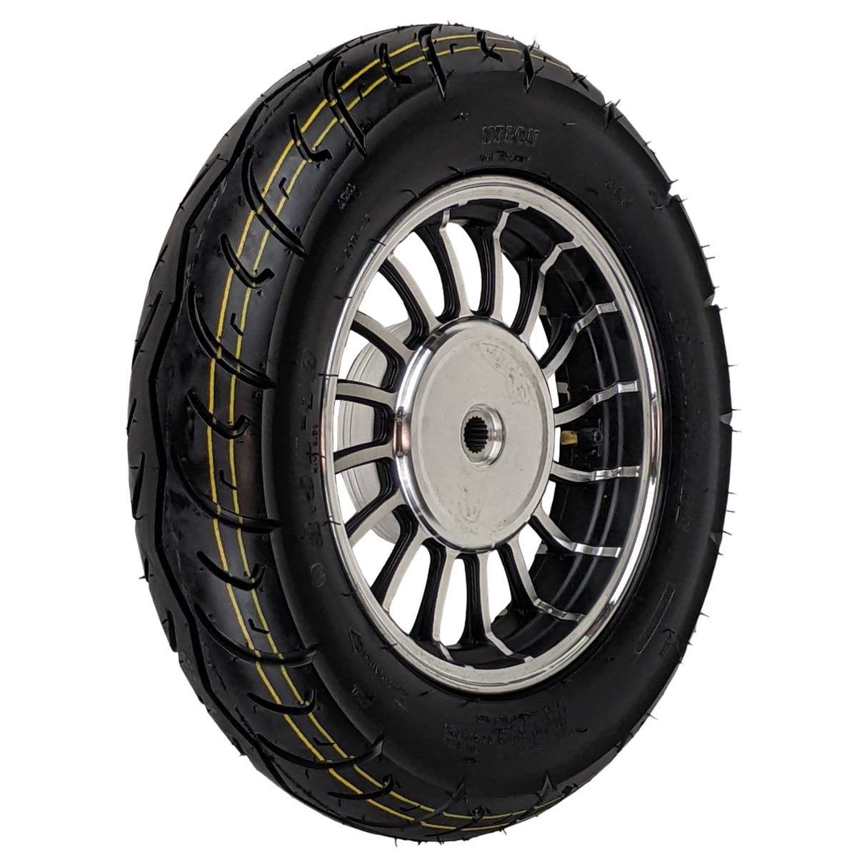 10" Tire 3.50-10 & 2.15x10 Rear Wheel - Preinstalled - 50cc Scooters