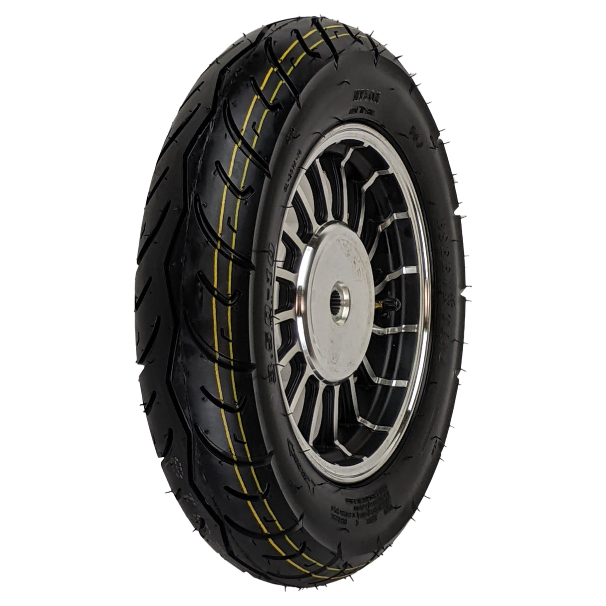 10" Tire 3.50-10 & 2.15x10 Rear Wheel - Preinstalled - 50cc Scooters