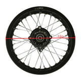 Wheel Rim - Rear 12" and 14" - 12mm and 15mm ID -Version Hub C 12 Wheel / Aluminum 12mm / Black