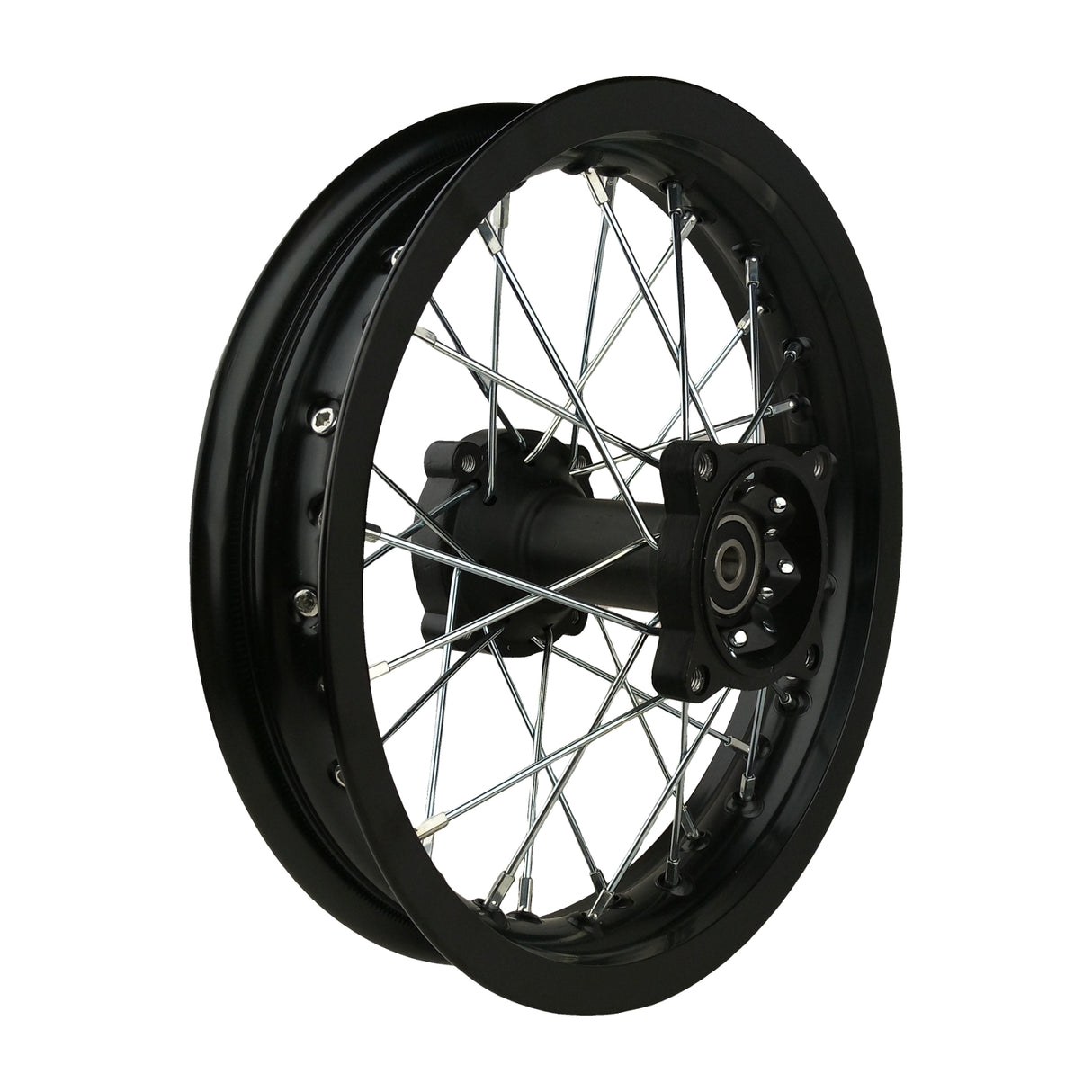 Wheel Rim - Rear 12" and 14" - 12mm and 15mm ID -Version Hub C 12 Wheel / Aluminum 12mm / Black